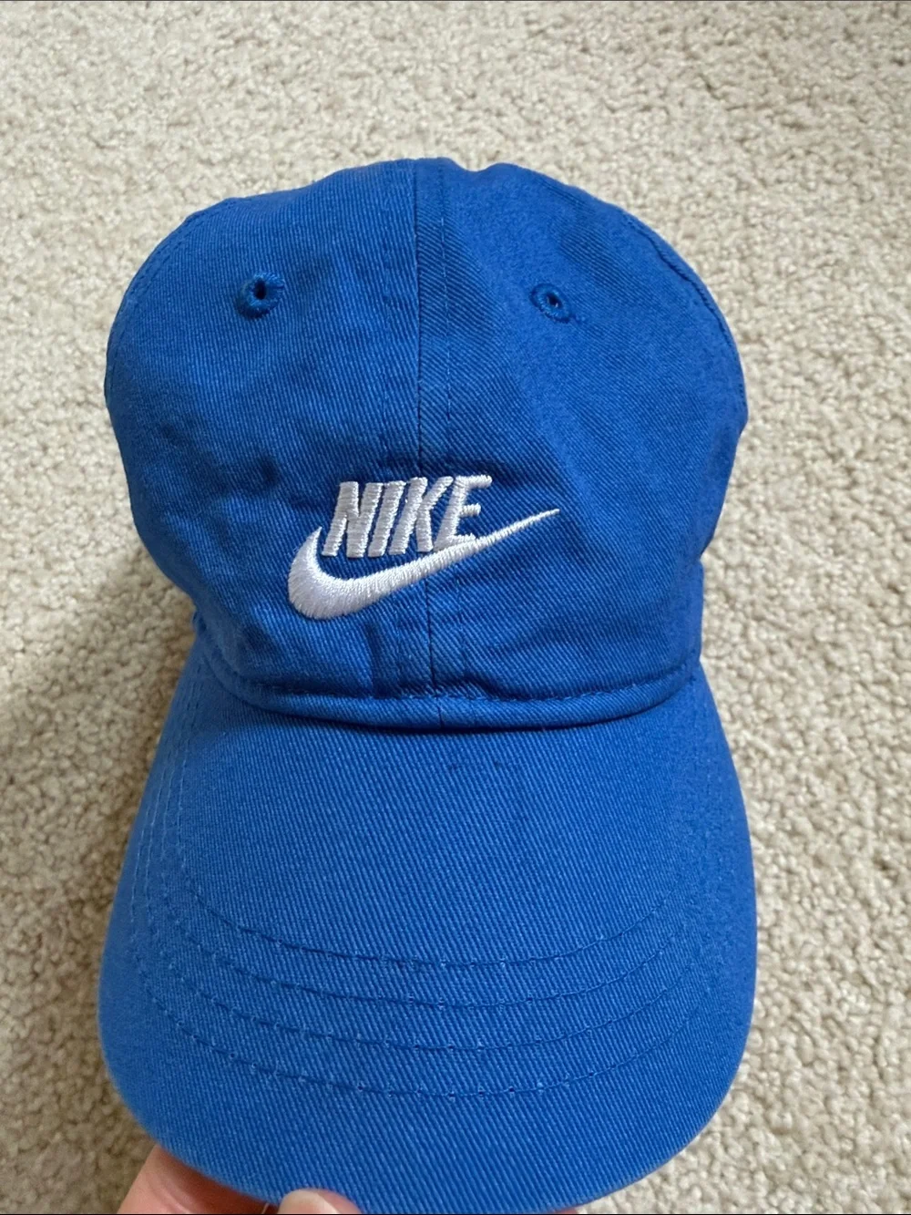 Nike Blue Baseball Cap with White Swoosh toddler size 1-3 yrs